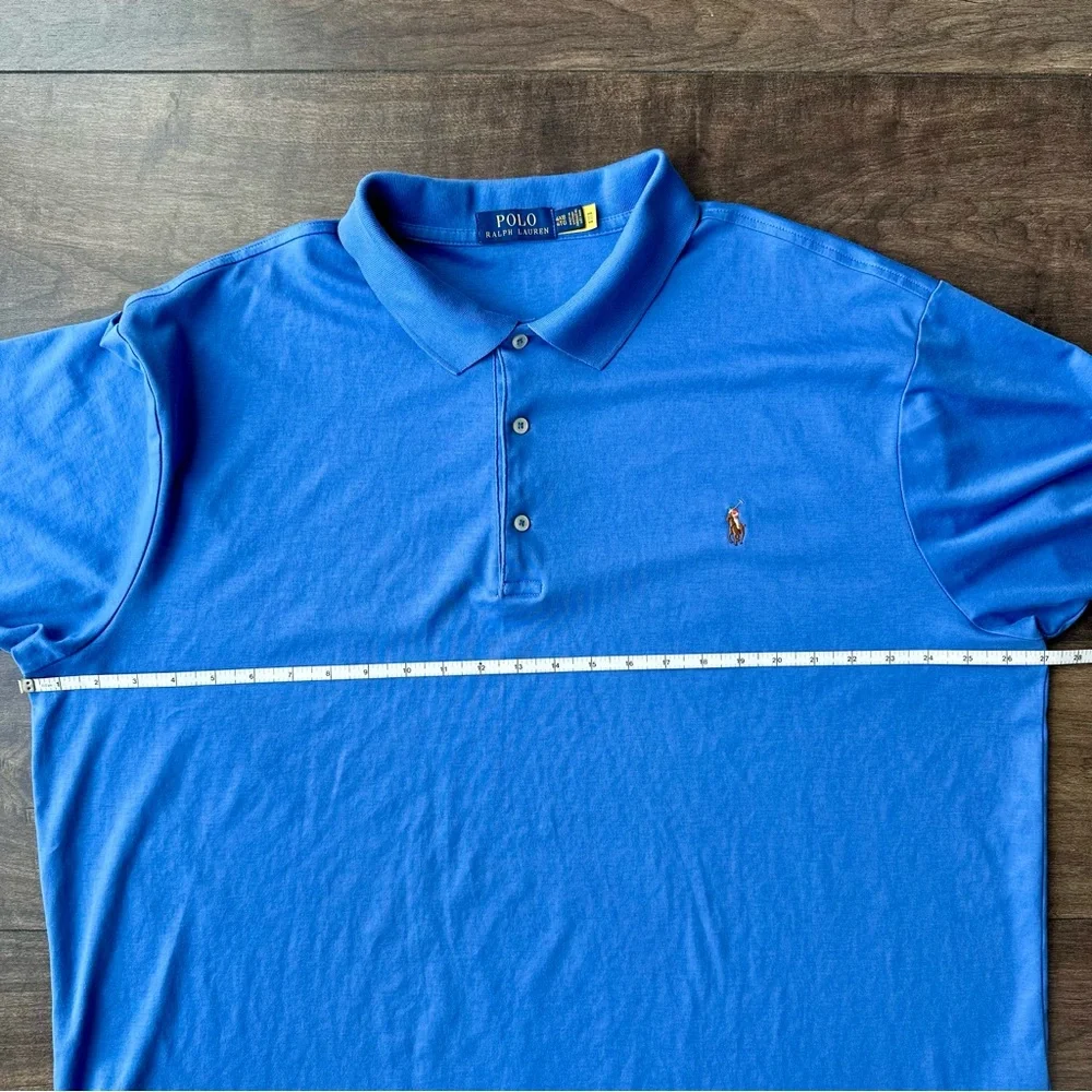 Polo Ralph Lauren Men's Soft Cotton Blue Polo Shirt - Big & Tall 4XB / 4XL